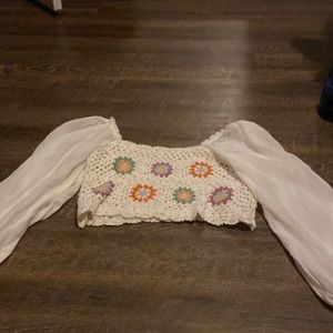 crop top, flowers, small